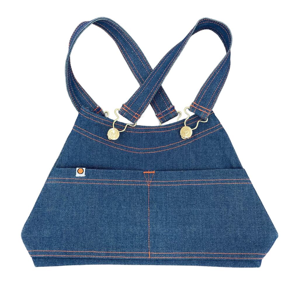Big Bud Press Indigo Blue Denim Overalls Strap Handbag Shoulder Bag DISCONTINUED